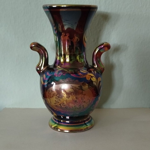 Vintage ceramic vase with ancient Greek motifs, like new