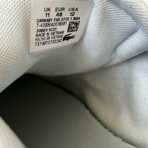 Lacoste Carnaby Pro white leather sneakers like new, size 46