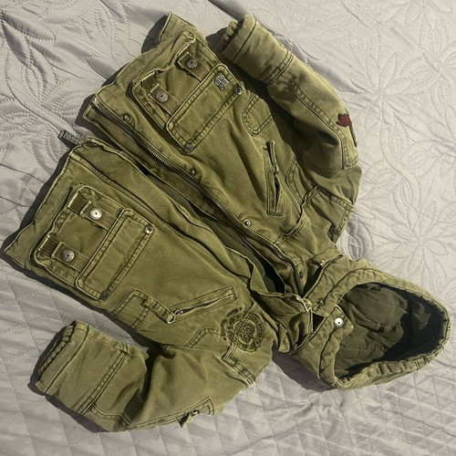 Children's winter parka jacket khaki like new No 2
