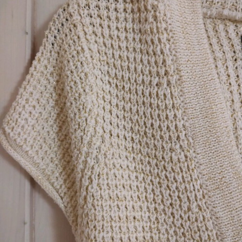 Knitted beige short-sleeve top with hood Jennyfer size S like new