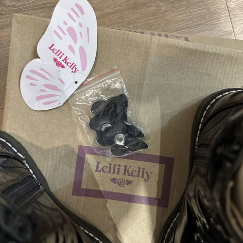 Lelli Kelly kids boots size 35 with butterfly clips, black leather