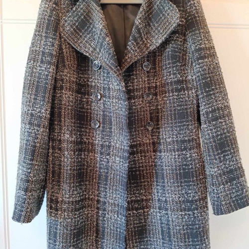 Winter checked coat Mexx Fashion used, black, size M