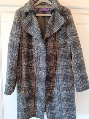 Winter checked coat Mexx Fashion used, black, size M
