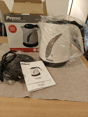 Βραστήρας Primo 1,7Lt 2000W καινούργιος, άσπρο/μαύρο