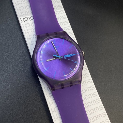 Swatch New Gent Purple Rebel watch like new, unisex, quartz