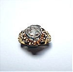 Χρυσό δαχτυλίδι 18Κ με διαμάντι παλαιάς κοπής 0.95ct, 4γρ., νούμερο 56.5.