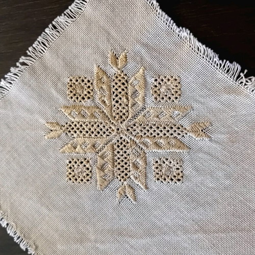 Package of four small handmade Karsanika embroideries like new