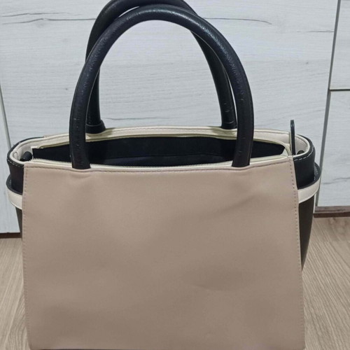 Dorothy Perkins handbag used, beige and black