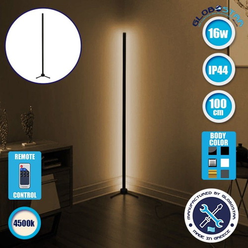 Modern Minimal Floor Lamp Black 100cm LED 16W with Wireless Remote