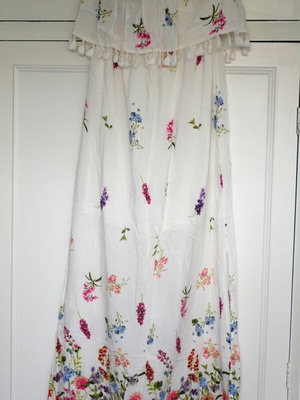 Milkwhite Maxi Strapless Floral Dress Medium Size Like New
