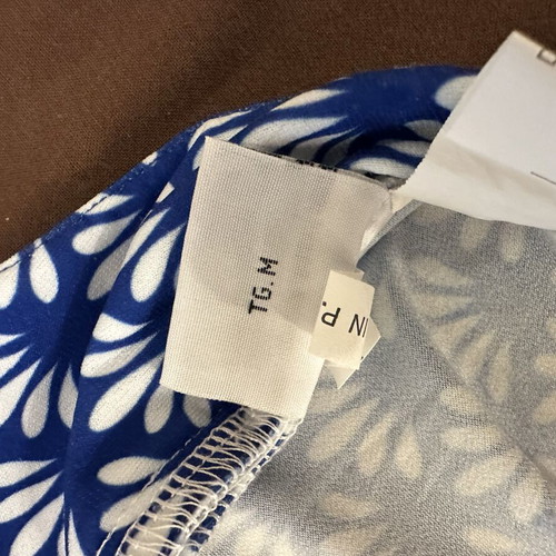ANIS Collection printed wide-leg pants like new, blue and white, size M