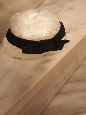 Children's black velvet bow tie like new with scratches on back