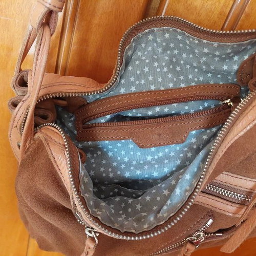 Brown suede Mila Louise messenger bag like new, crossbody