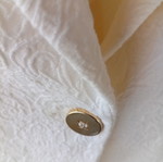 Zara brocade jacket, white, size M, slim fit, gold buttons
