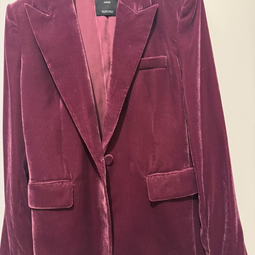 Mango Velvet Blazer like new, magenta color