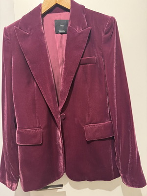 Mango Velvet Blazer like new, magenta color
