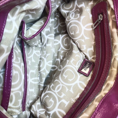 Guess women's patent leather bag like new, cyclamen color