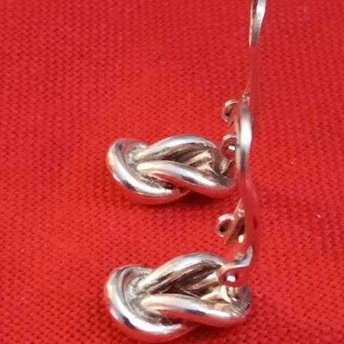 Lalaounis A21 925 Heracles Knot jewelry set like new, ring No. 54 and clip earrings