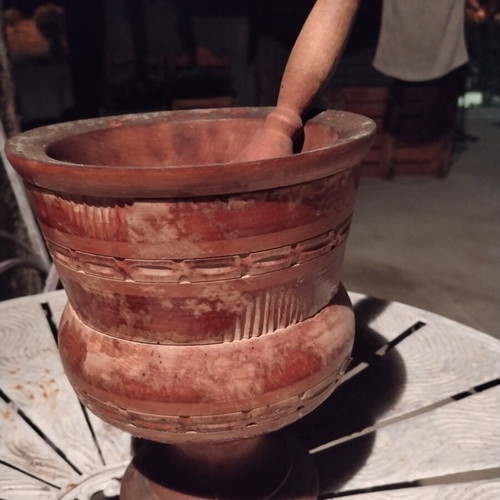 Traditional Wooden Mortar and Pestle vintage, handmade, 22cm
