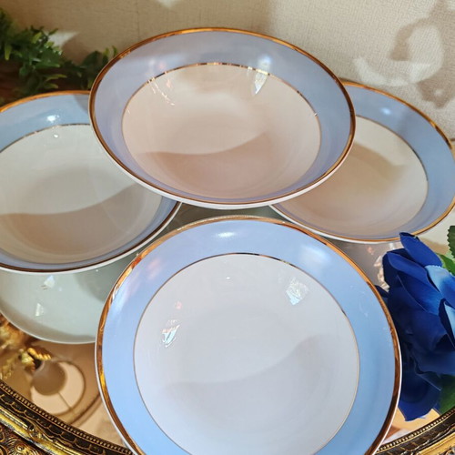 Doulton Bruce Oldfield 2004 porcelain bowls set of 4, gold trim