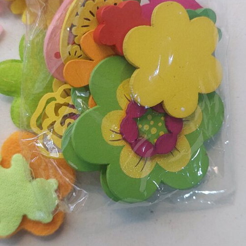 Craft materials set like new with decorative flowers and shapes
