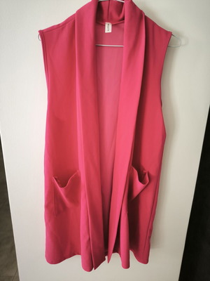 Long fuchsia vest new, one size