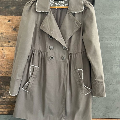Atmosphere women's trench coat vintage, like new, gray/cappuccino, size Small
