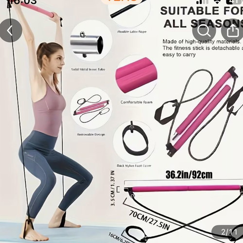 Lingpeng Pilates Bar Set with Colorful Resistance Bands, New