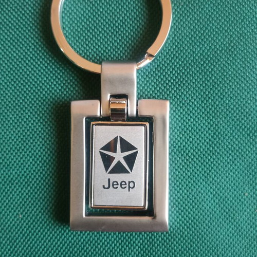 Vintage Jeep Pentastar spinning keychain, heavy metal 37g
