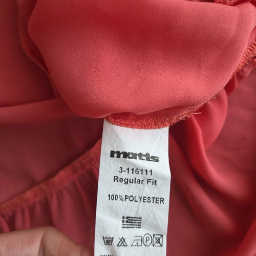 Matis coral top XL used, semi-transparent with decorative buttons