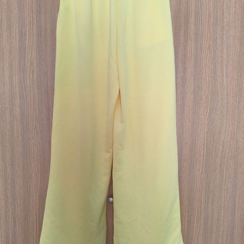 Shein Wide Leg Pants Medium lemon embroidery like new