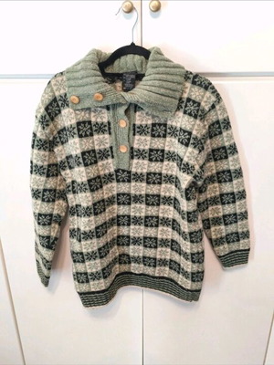 Kookai knitted wool sweater used, black and green