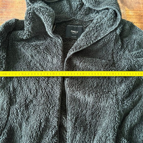 Only Hooded Teddy Fleece Coat, Dark Green, Size M