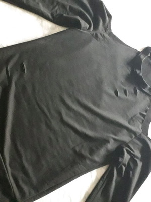 Spring blouse black elastic with off-shoulder design, new, size M