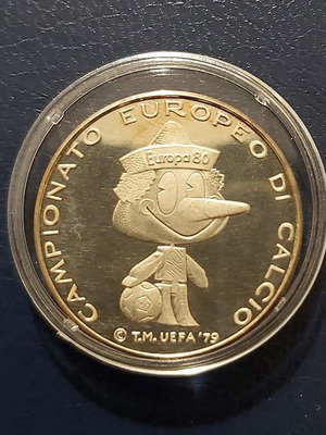 Uefa European Championship 1980 silver proof medal new