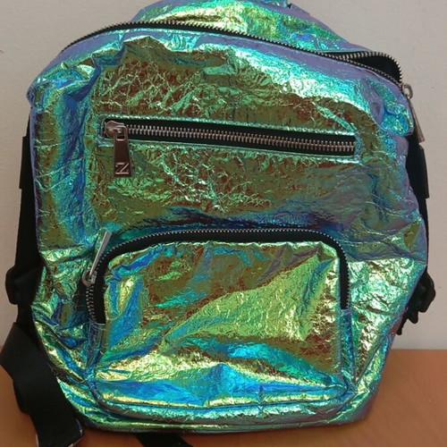 Zara Backpack New, Purple and Turquoise, 3 Compartments