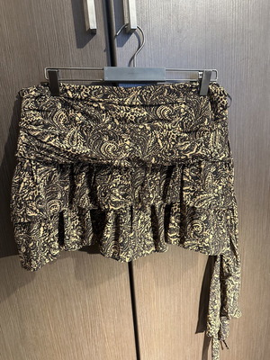 Zara mini skirt with ruffles new, beige and brown, size L