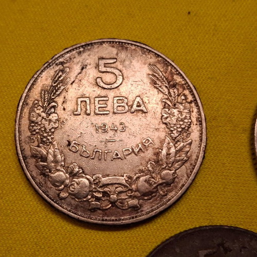 5 Leva coins used, pack of 3 from Bulgaria 1930-1943