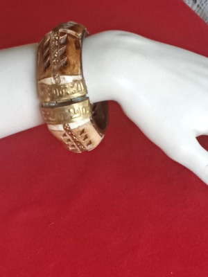 Moroccan vintage bracelet camel bone with bronze, like new