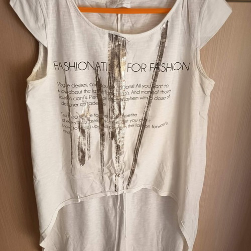 Shine 2gether women's blouse used, size M/L, white with silver