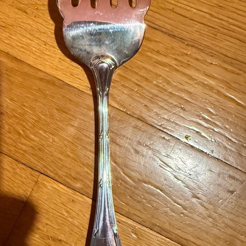 Christofle vintage silver plated large serving fork used