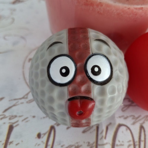 Set of 2 rubber squeaky balls with funny faces