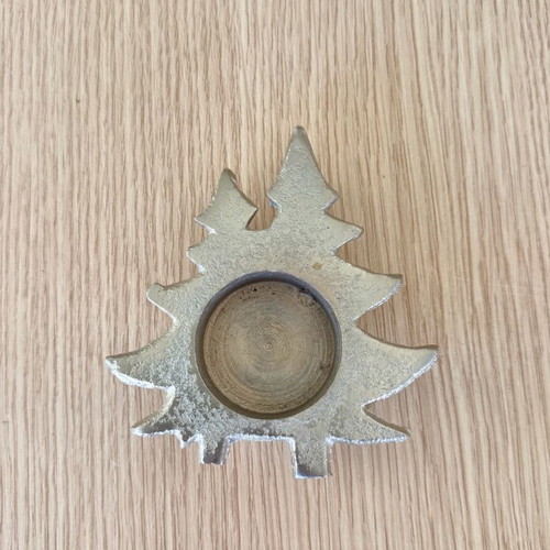 Decorative Metal Tealight Set "Fir Tree" Rustic Style, new