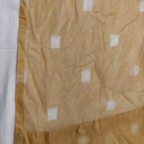 Yellow curtain used, height 2.58 m, width 1.90 m