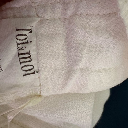 Toi&Moi women's white linen palazzo pants used, size S