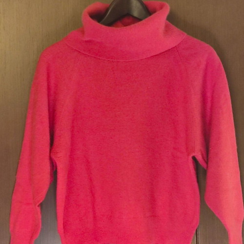 Leonard’s red wool sweater with turtleneck, like new, size L