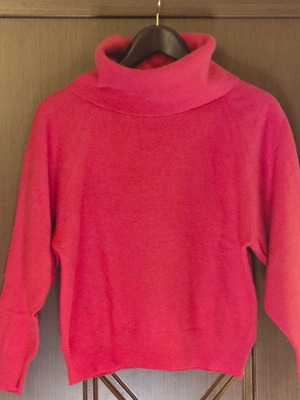 Leonard’s red wool sweater with turtleneck, like new, size L