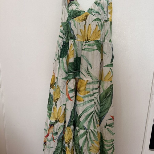 Tropical dress long with tropical patterns H&M like new, multicolor