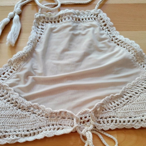 Pull & Bear knitted bikini size S like new, white