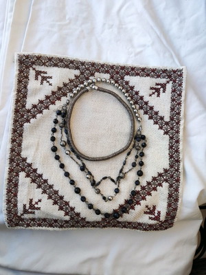 Χειροποίητο κολιέ 5 σε 1 με χάντρες κατόπιν παραγγελίας, μαύρο και ασημί